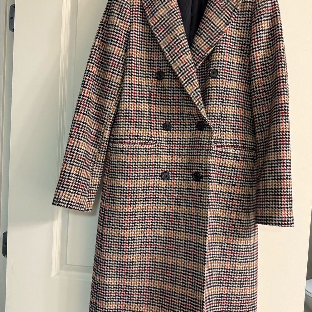Ralph Lauren Plaid Double-Breasted Women's Coat .size 4 .like new